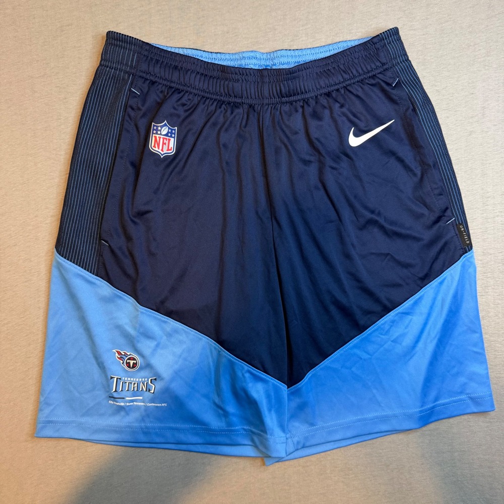 Nike Tennessee Titans‎ NFL On-Field Dri-FIT Training Shorts Navy Blue Mens Small